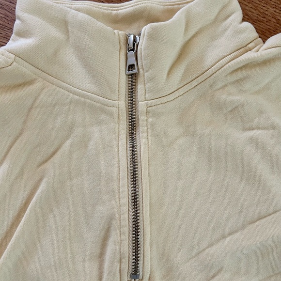 New American Giant Golden Glow Yellow Quarter Zip Sweatshirt - Picture 3 of 6